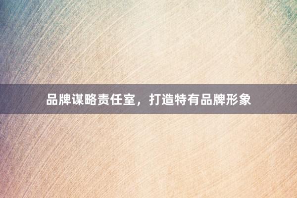 品牌谋略责任室,打造特有品牌形象
